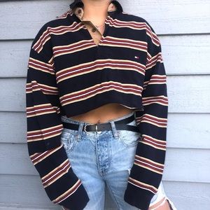 Thrifted Tommy Hilfiger cropped shirt